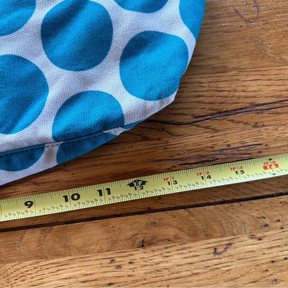 Thirty One Retro Metro Teal Polka Fold Over Tote